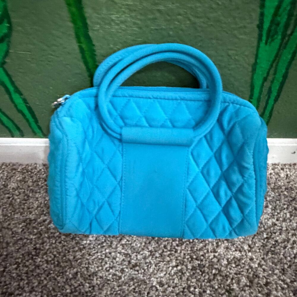 Vera Bradley blue small makeup tote travel bag lightweight